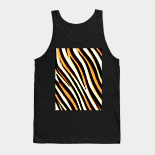 Orange Yellow Black and White Stripes Tank Top